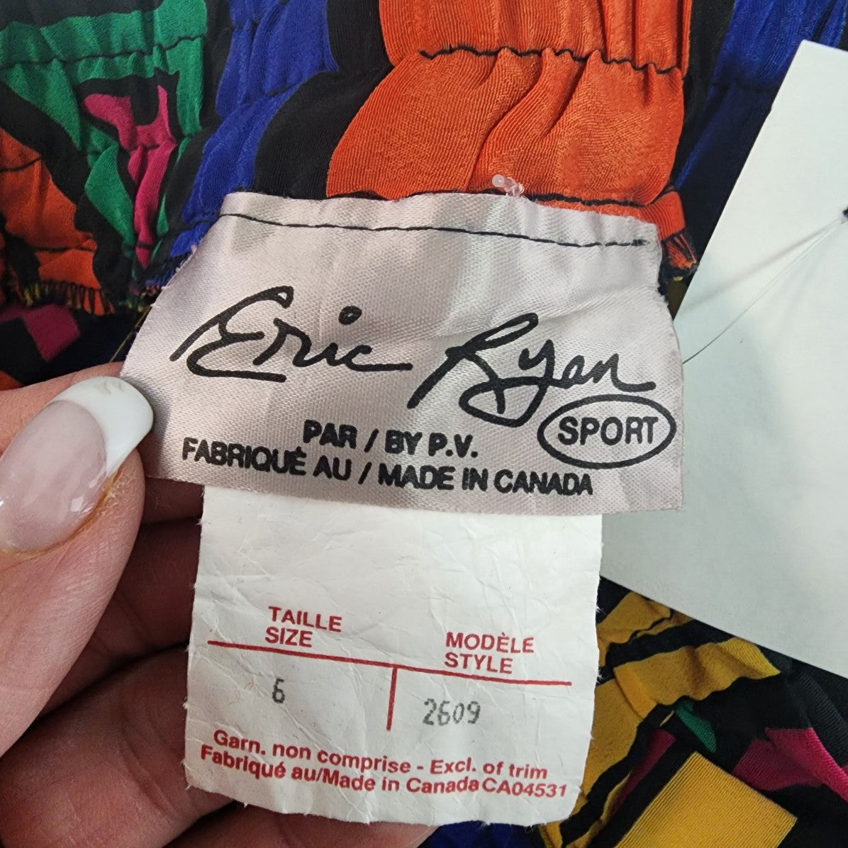 Vintage Eric Ryan Sport Pleated Bright Graphic Print Skirt Size 6