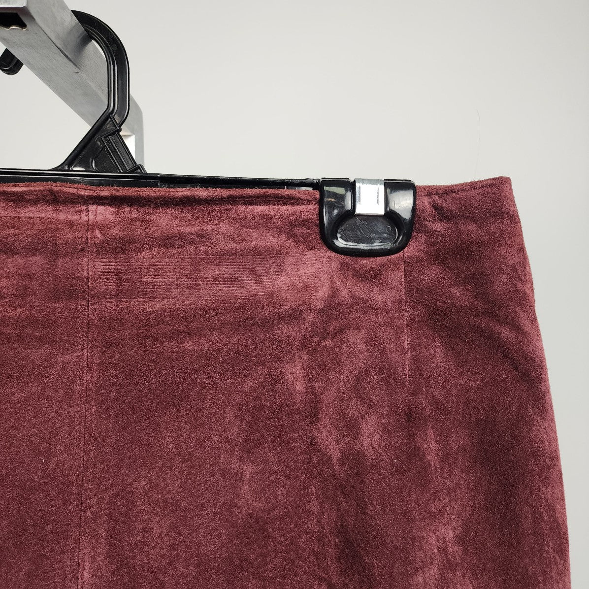 Vintage Victoria Leather Burgundy Suede Skirt Size M