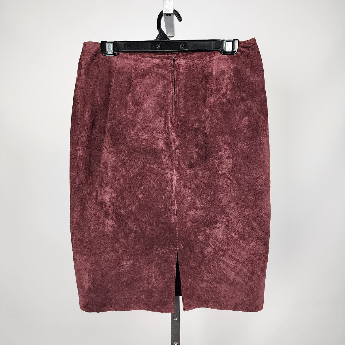 Vintage Victoria Leather Burgundy Suede Skirt Size M
