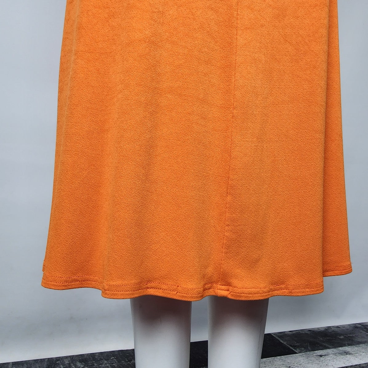 Vintage Orange Striped Midi Dress Size S