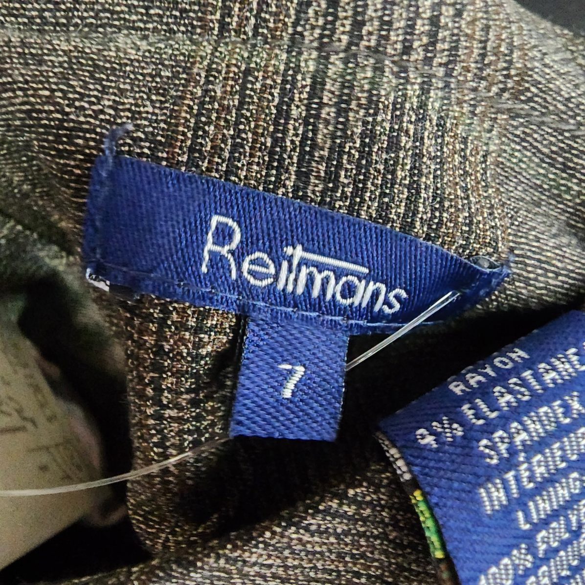 Reitmans Brown Tweed Button Detail Skirt Size S