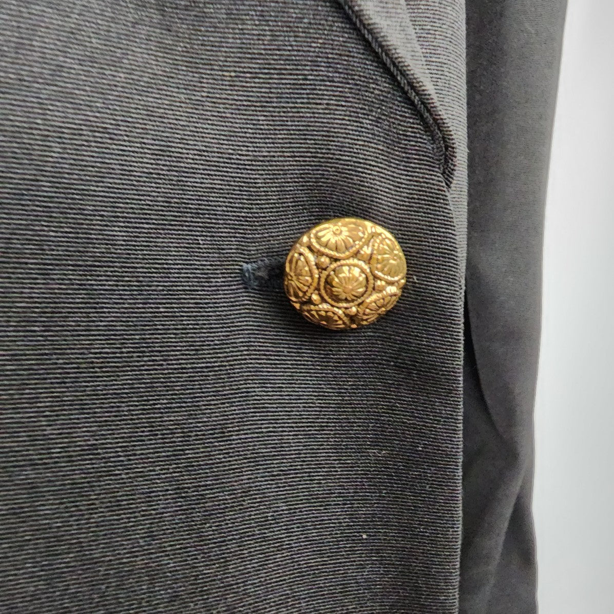 Jessica Black & Gold Button Trench Dress Size M/L
