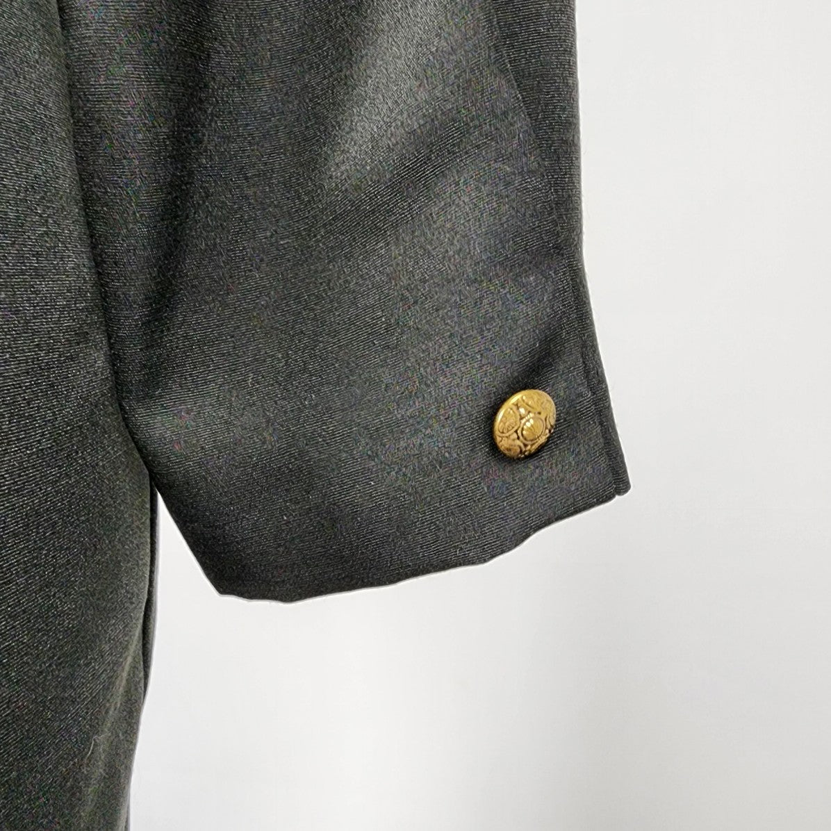 Jessica Black & Gold Button Trench Dress Size M/L