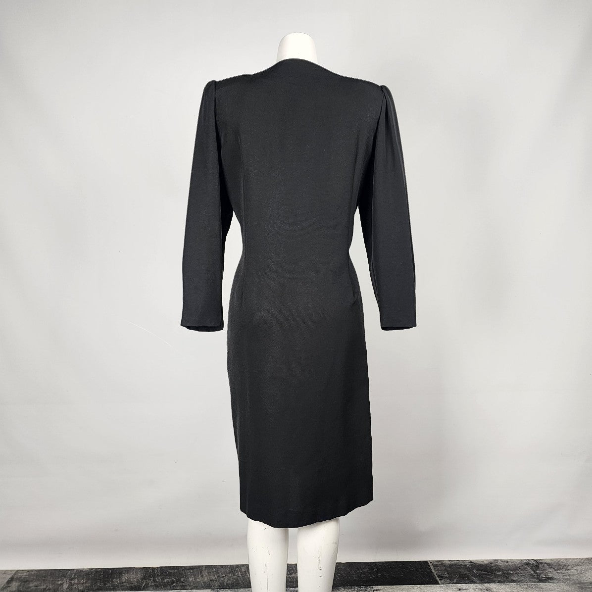 Jessica Black & Gold Button Trench Dress Size M/L