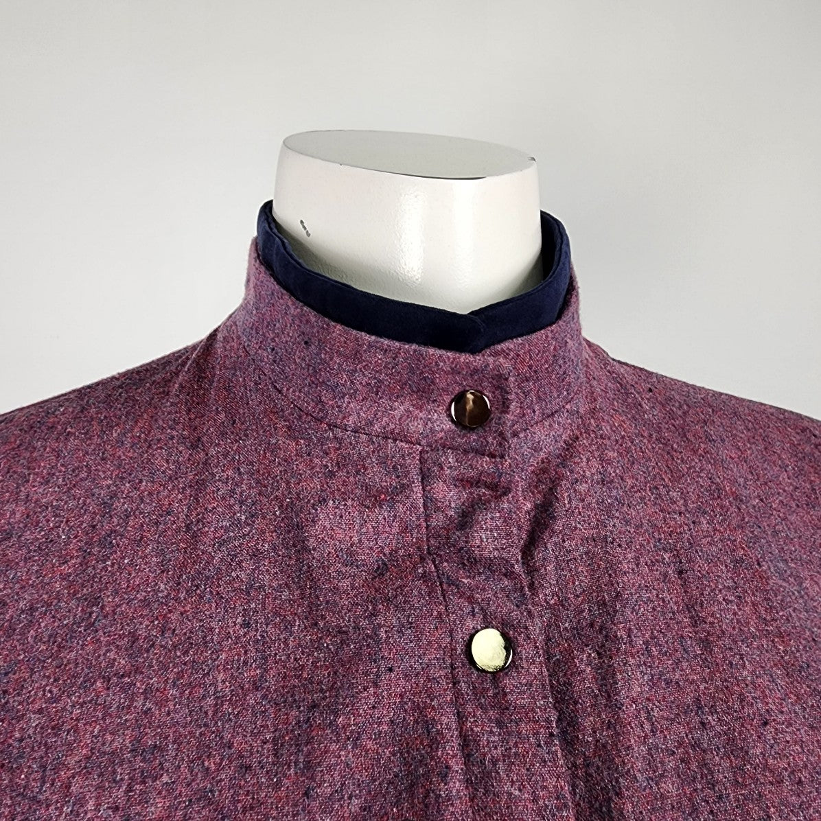 Alvina Purple Cotton Snap Front Shirt Dress Size M