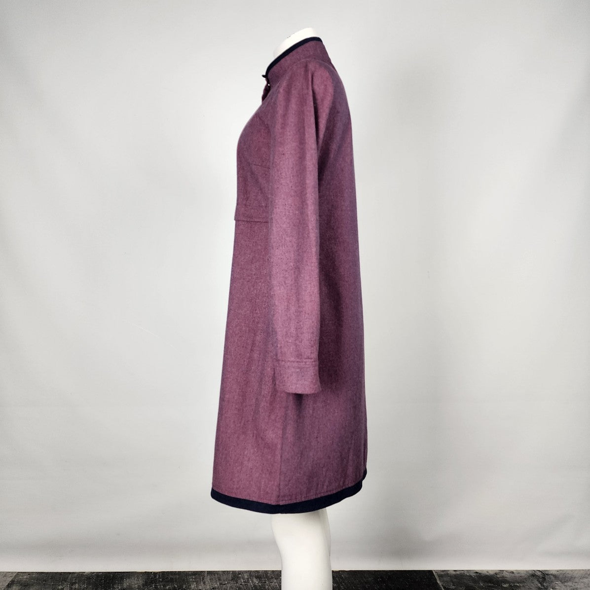 Alvina Purple Cotton Snap Front Shirt Dress Size M