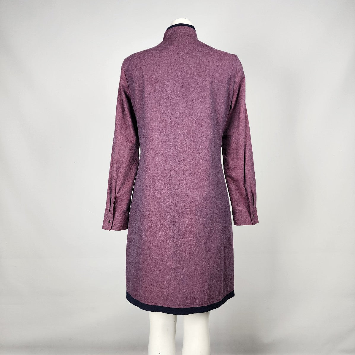 Alvina Purple Cotton Snap Front Shirt Dress Size M
