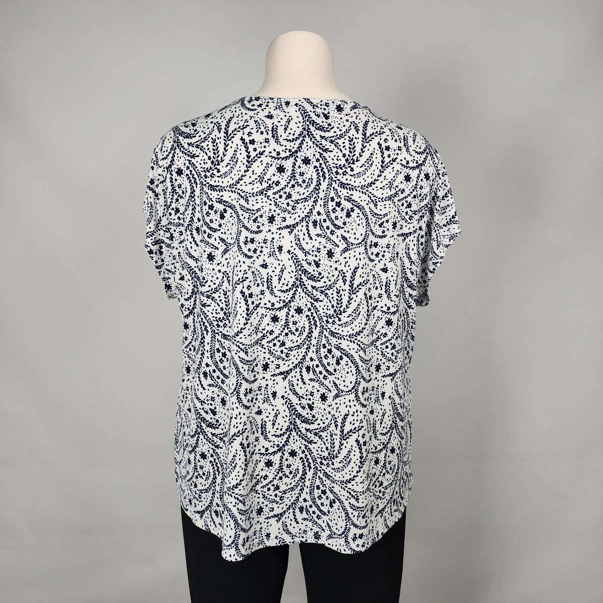Laura Blue Floral Print Top Size 3X