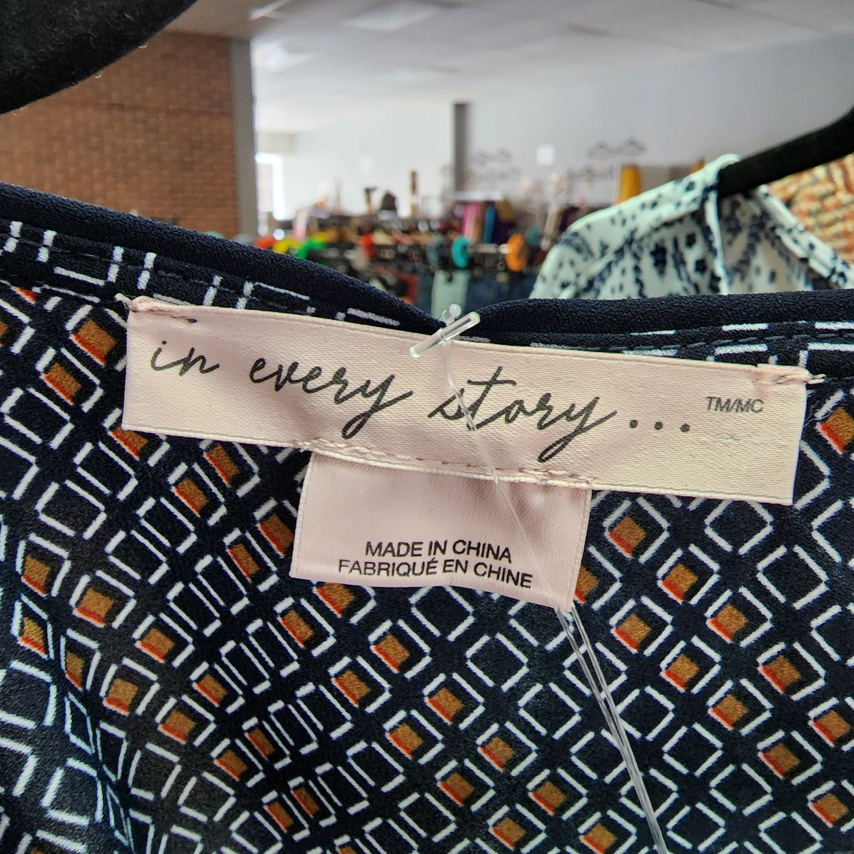 In Every Story Navy & Brown Top Size 3X