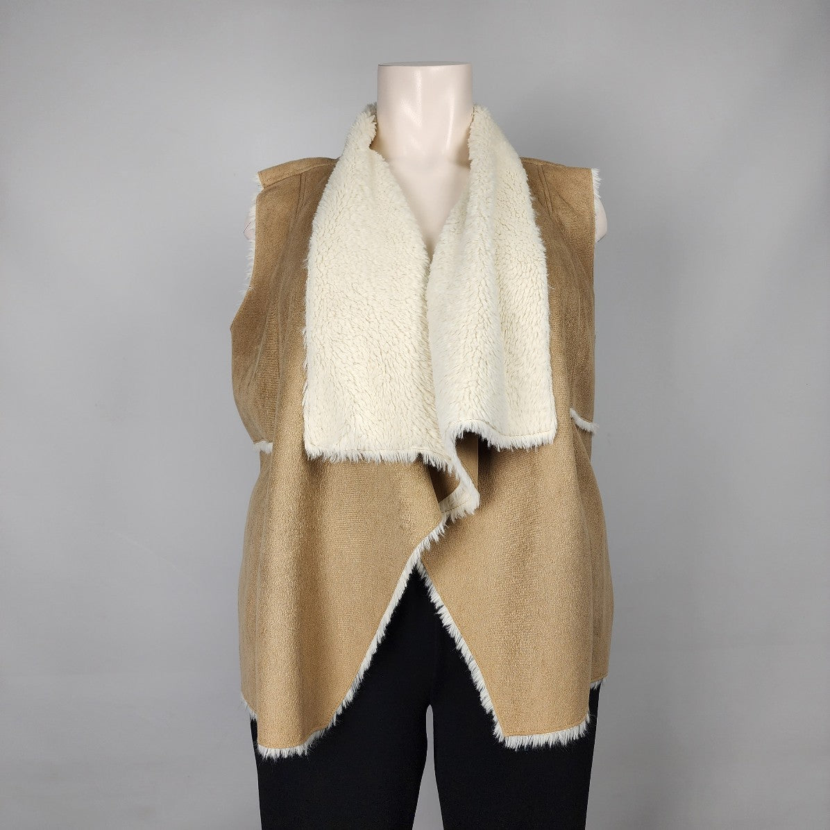 Point Zero Faux Fur Brown Vest Size 2X