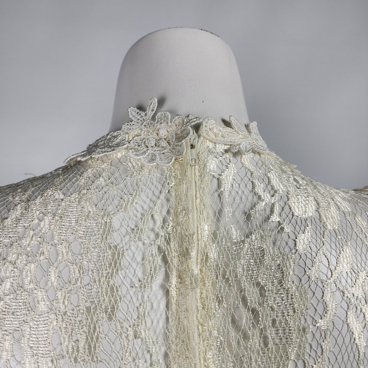 Vintage White Lace Midi Length Western Dress Size S