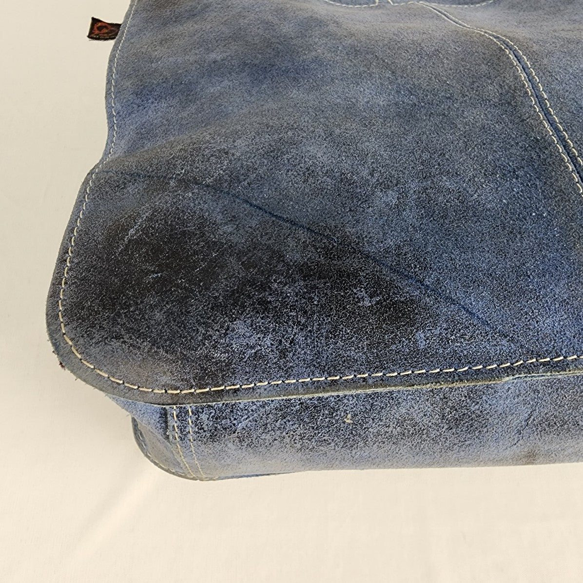 Yo Reinare Blue Suede Tote Leather Purse