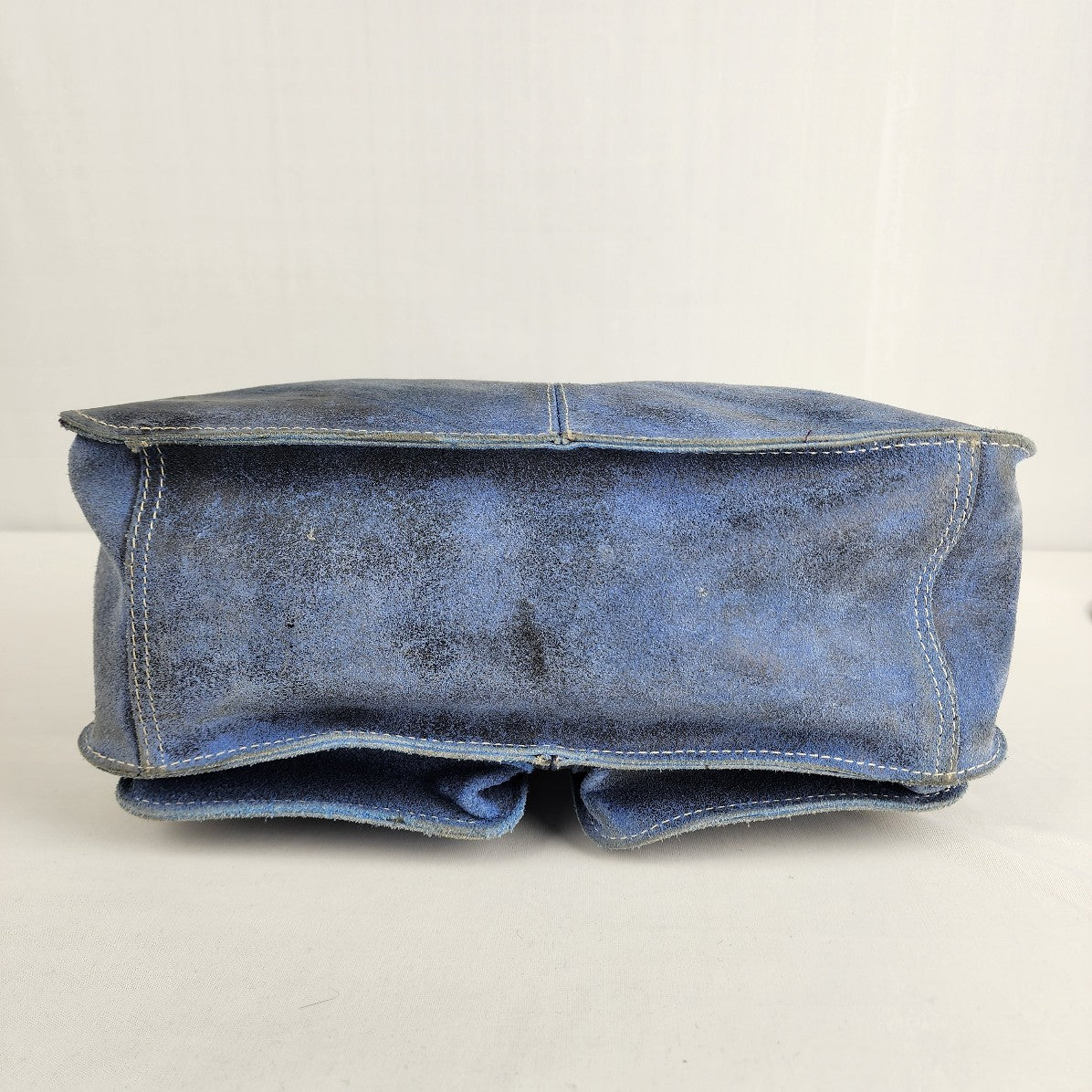Yo Reinare Blue Suede Tote Leather Purse