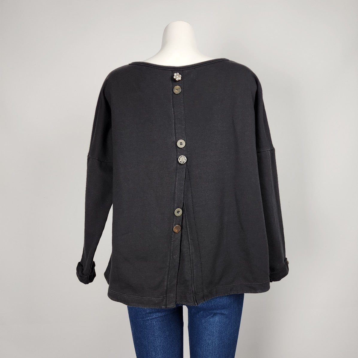Neon Buddha Black Cotton Sweatshirt Size M