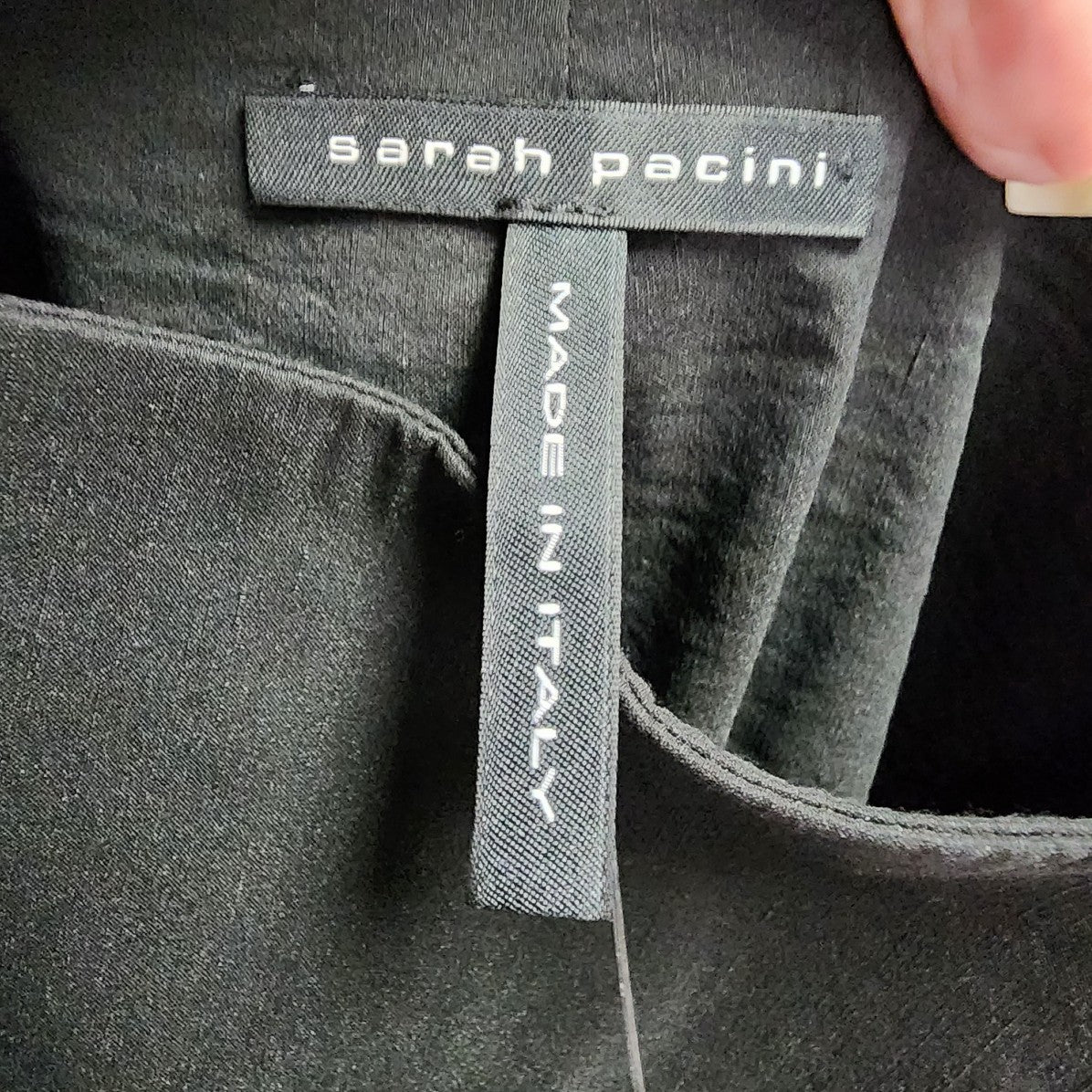 Sarah Pacini Made In Italy Black Linen Cotton Pencil Long Skirt Size 0