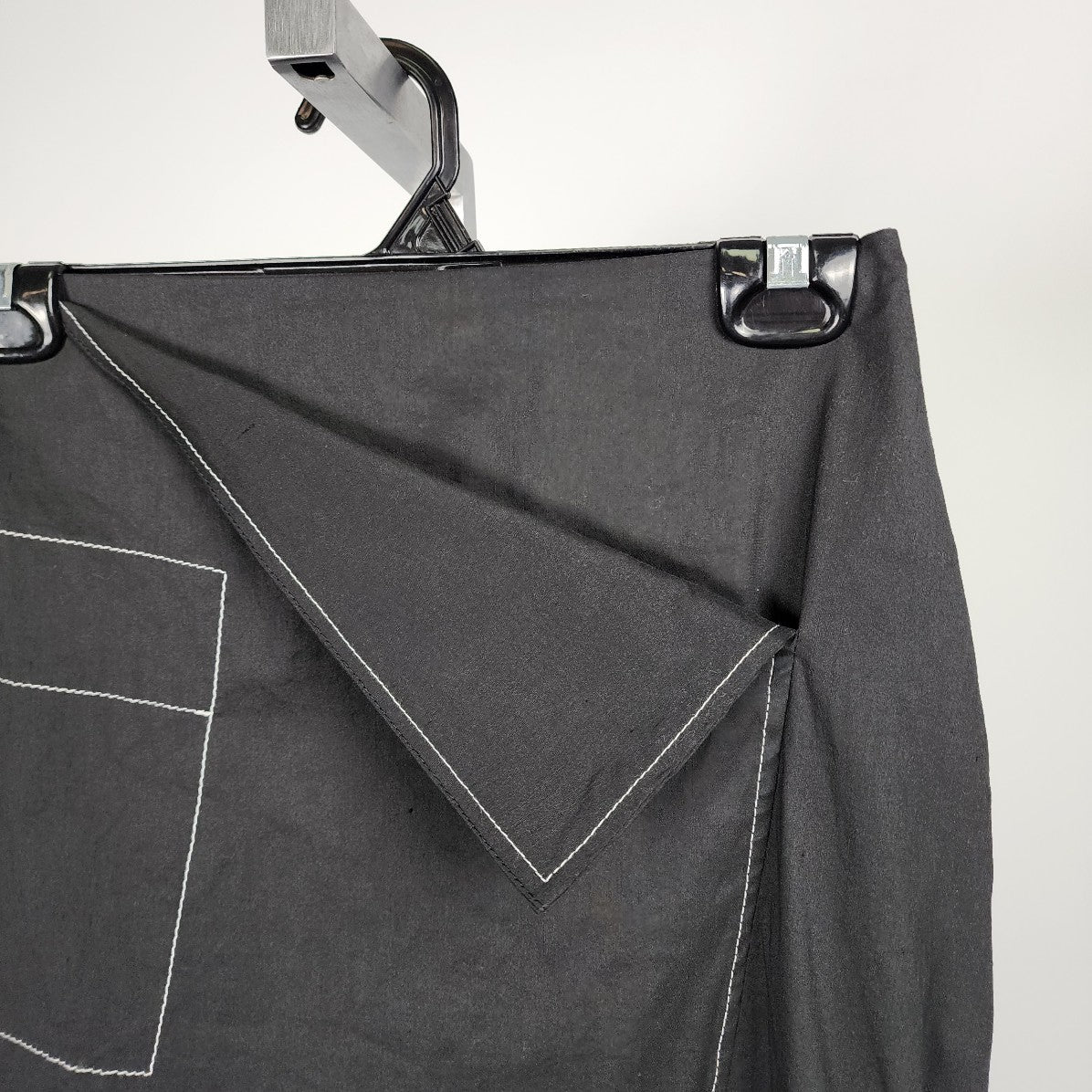 Sarah Pacini Made In Italy Black Linen Cotton Pencil Long Skirt Size 0