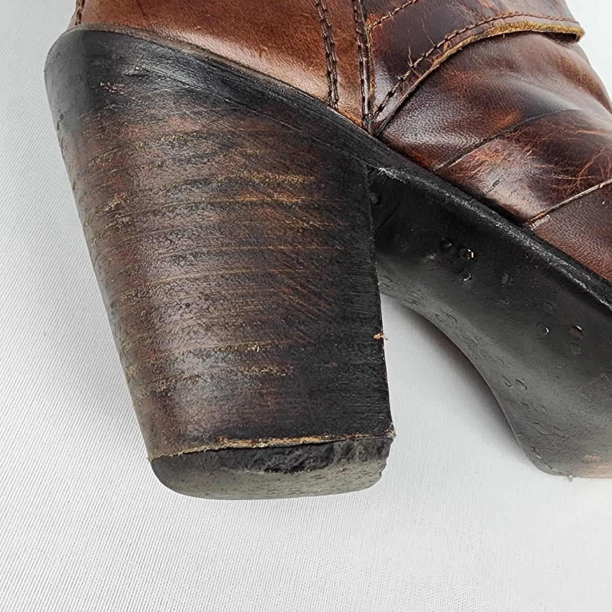 Freebird Joker Brown Leather Peep Toe Booties Size 9
