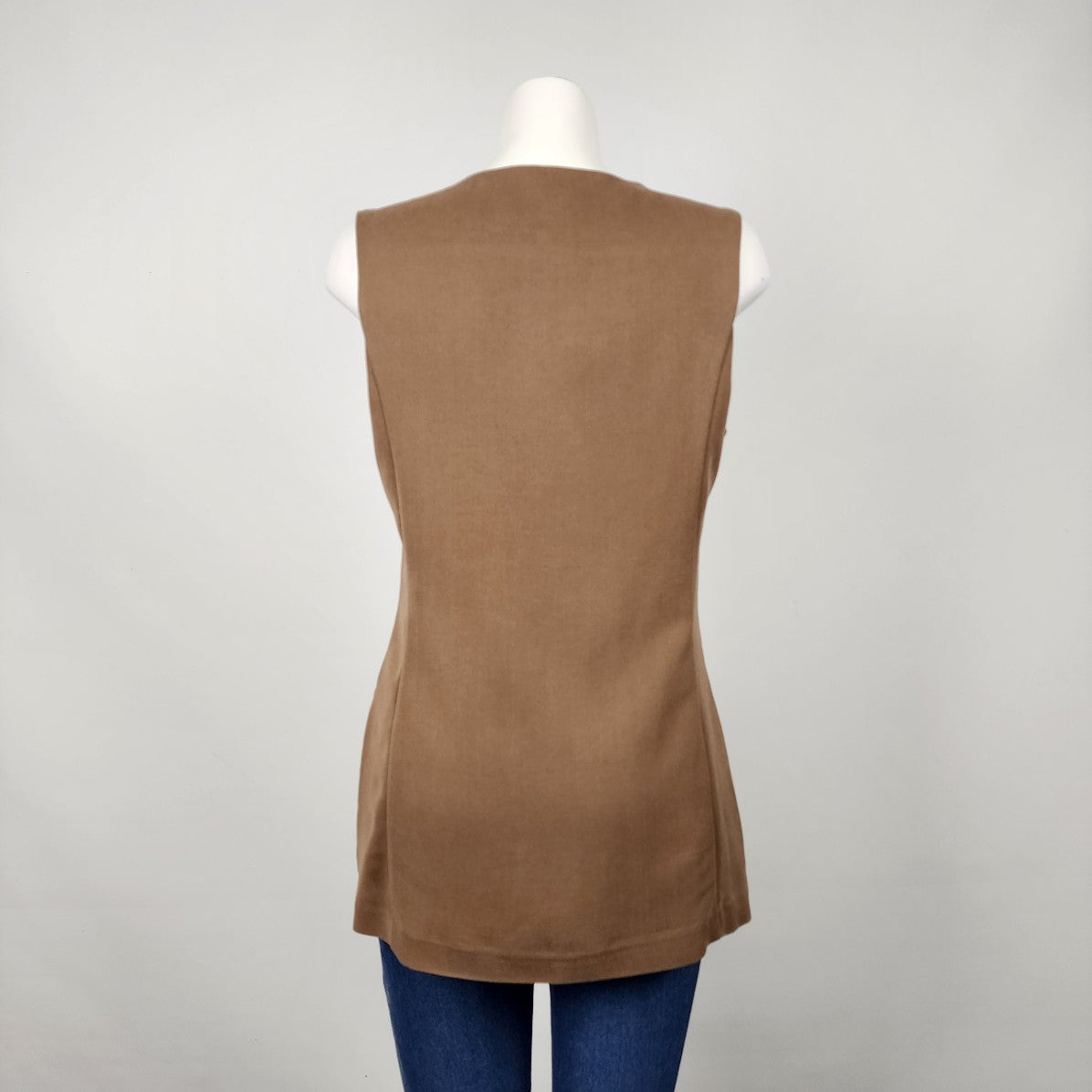 Vintage Adriano Ferro Brown Zip Front Vest Size M