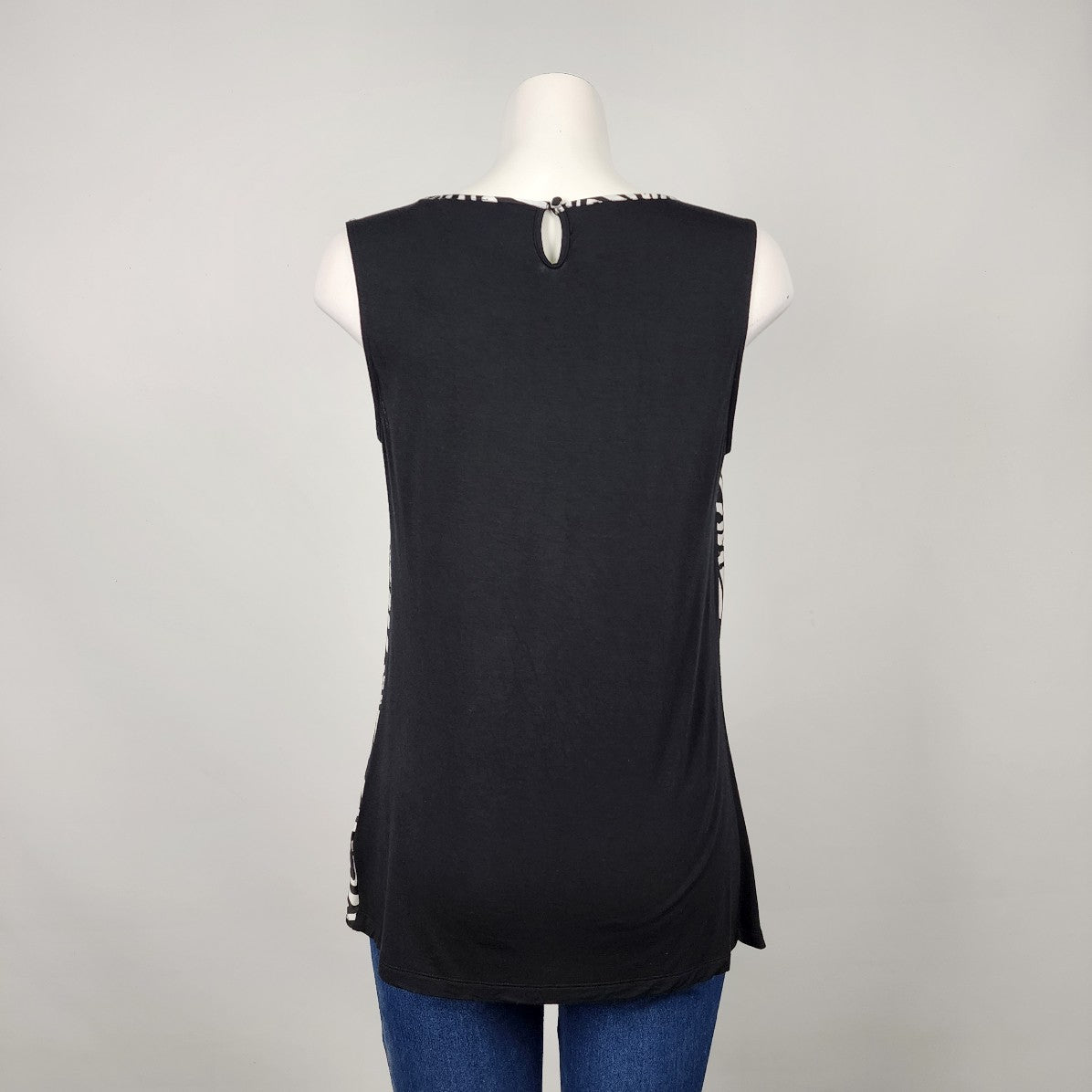 Mexx Black & White Abstract Sleeveless Top Size M