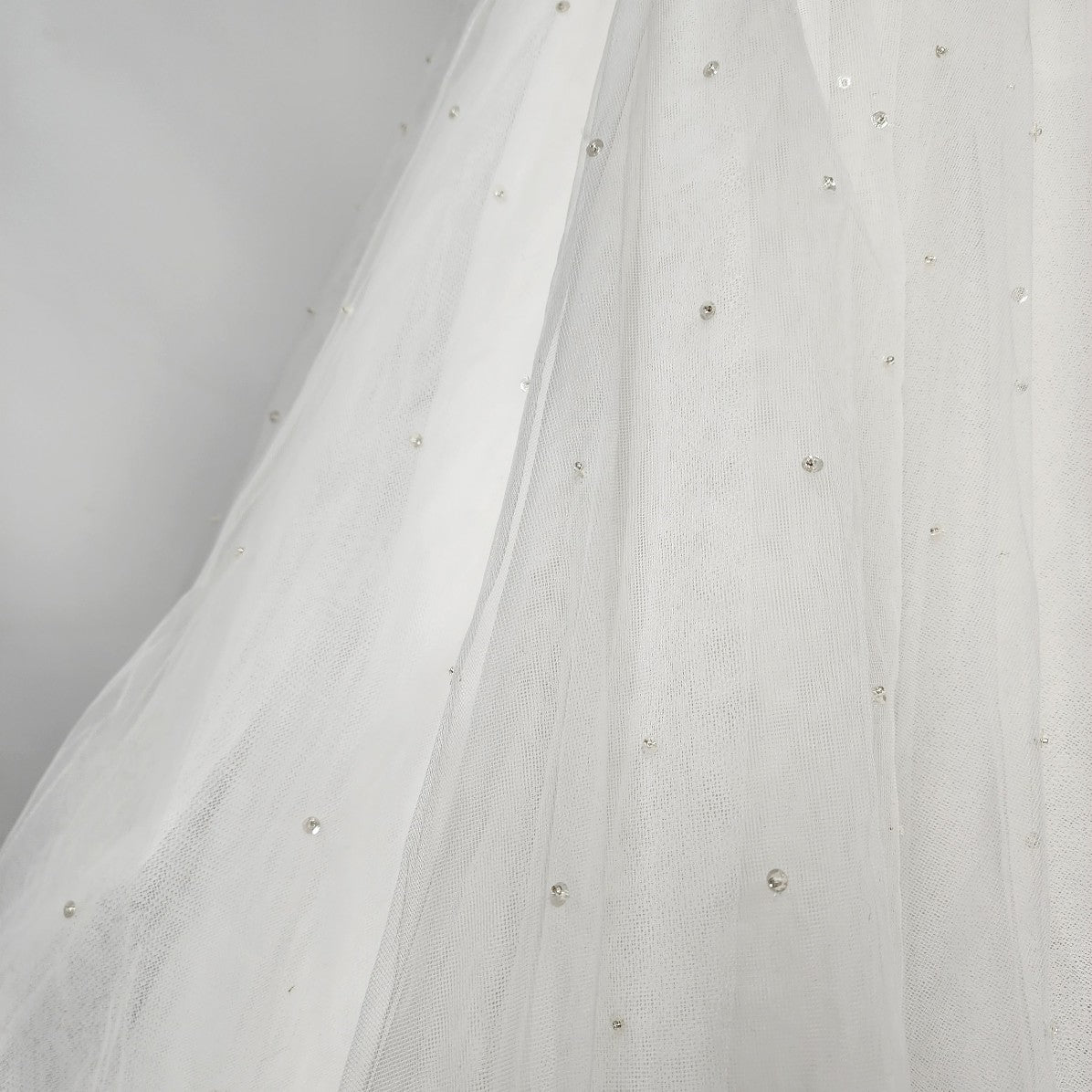 White Beaded Tulle Skirt Size XS