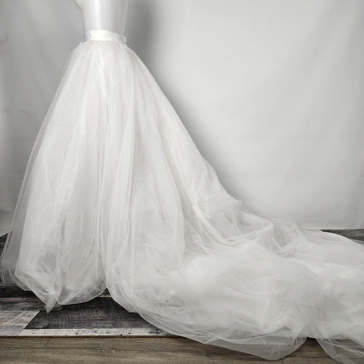 White Beaded Tulle Skirt Size XS