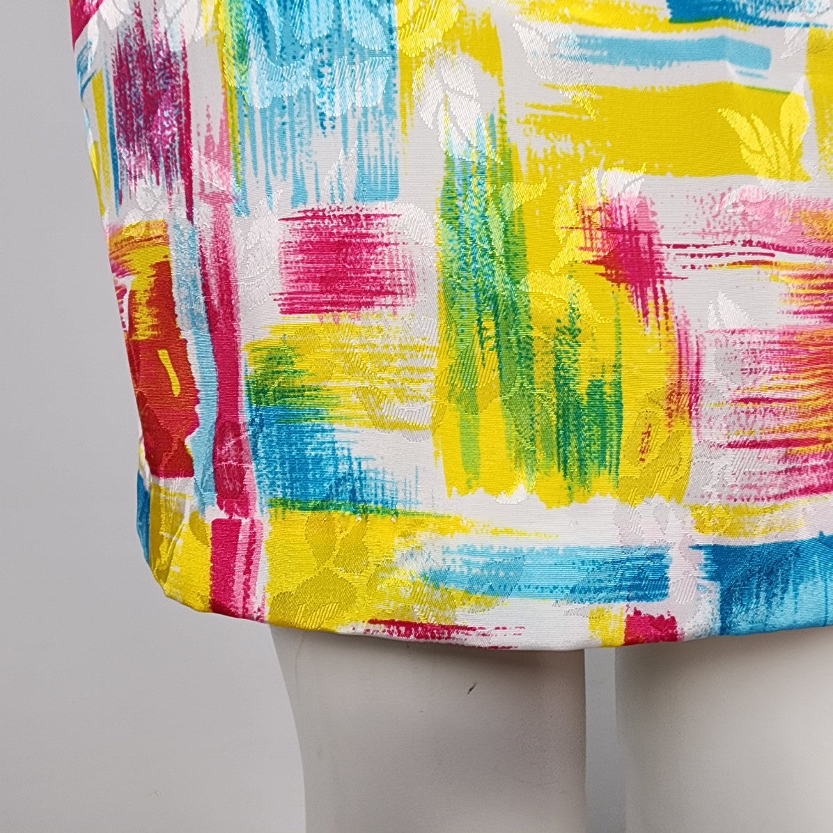Vintage Handmade Yellow & Pink Shift Dress Size M
