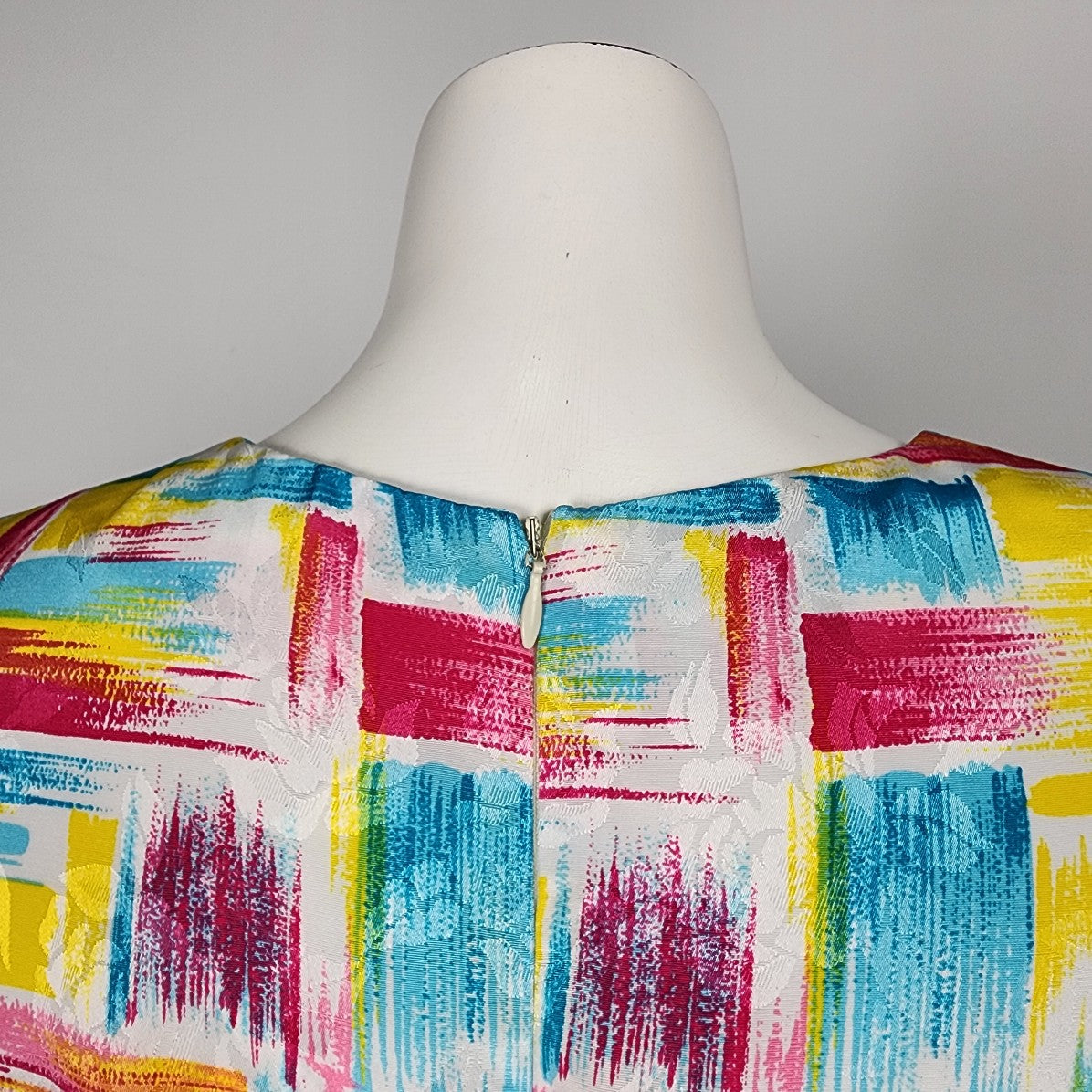 Vintage Handmade Yellow & Pink Shift Dress Size M