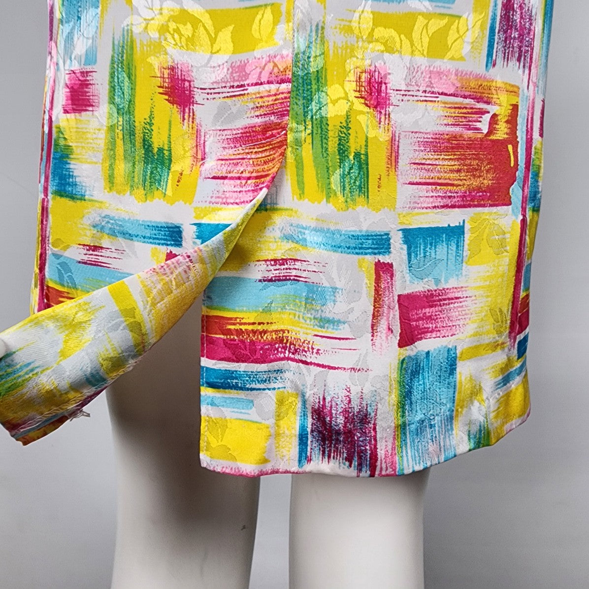 Vintage Handmade Yellow & Pink Shift Dress Size M