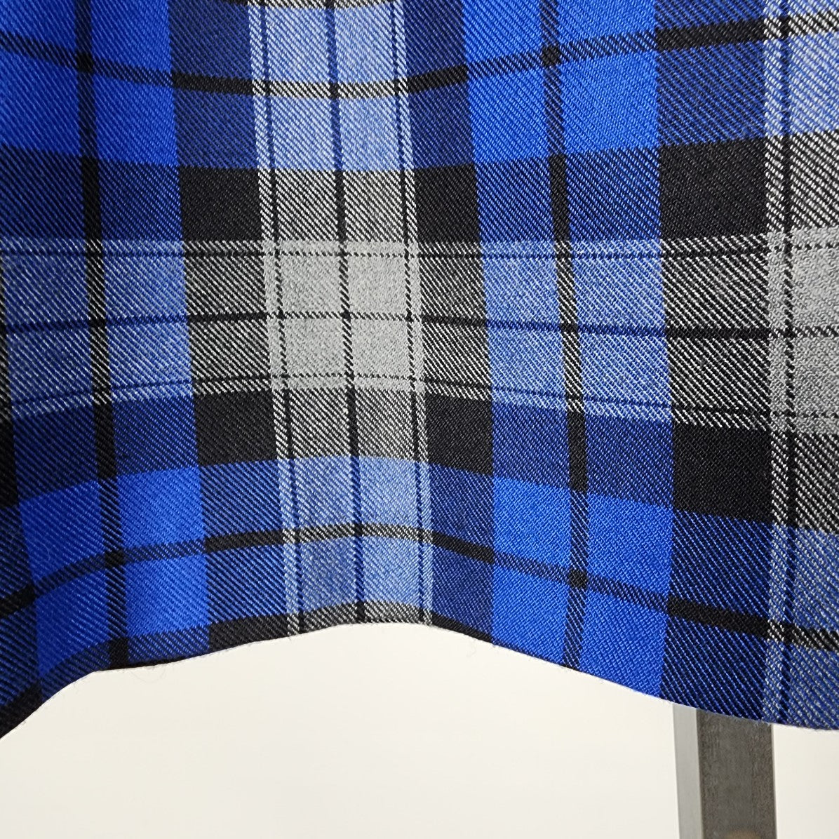 Vintage Blue Wool Plaid Pencil Skirt Size S