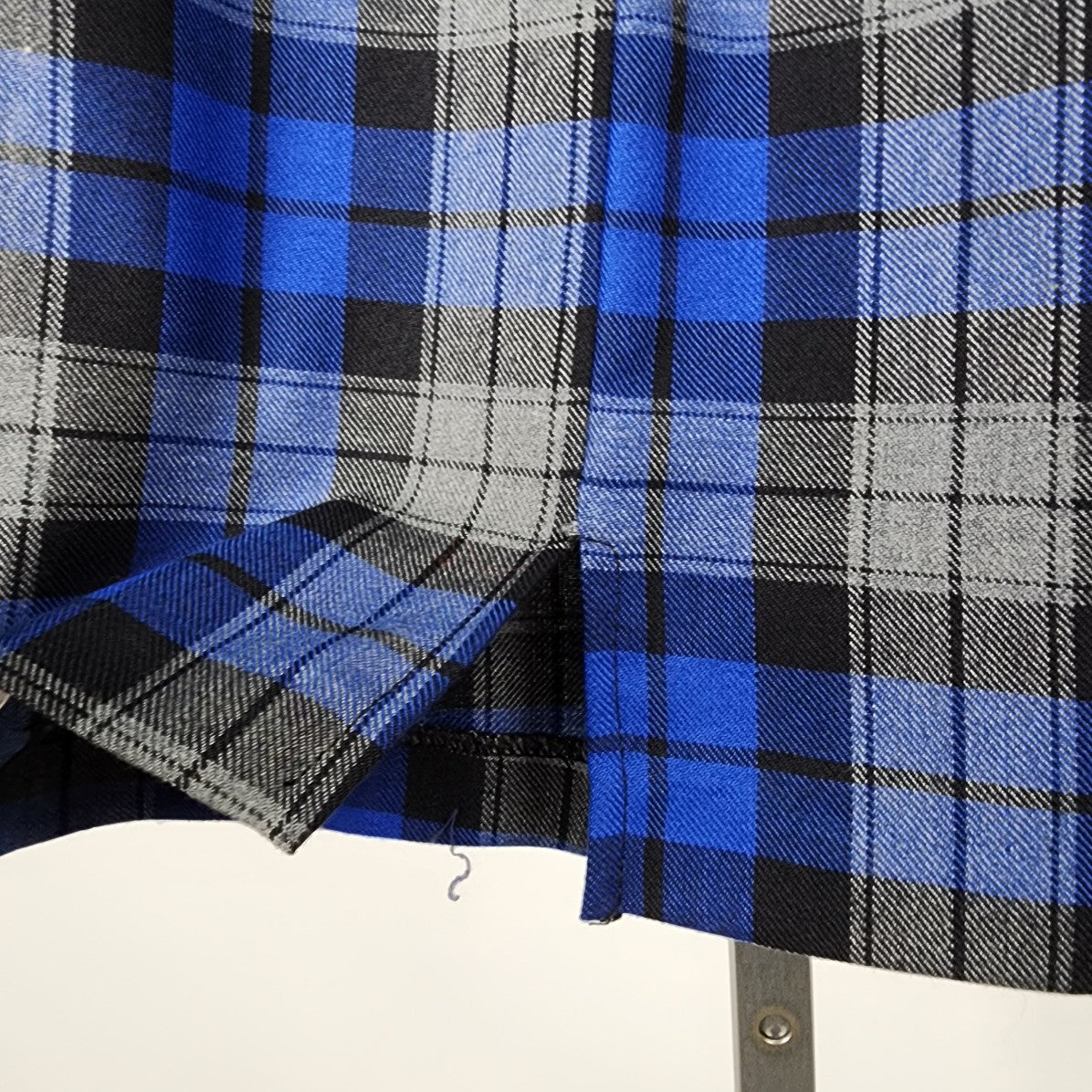 Vintage Blue Wool Plaid Pencil Skirt Size S