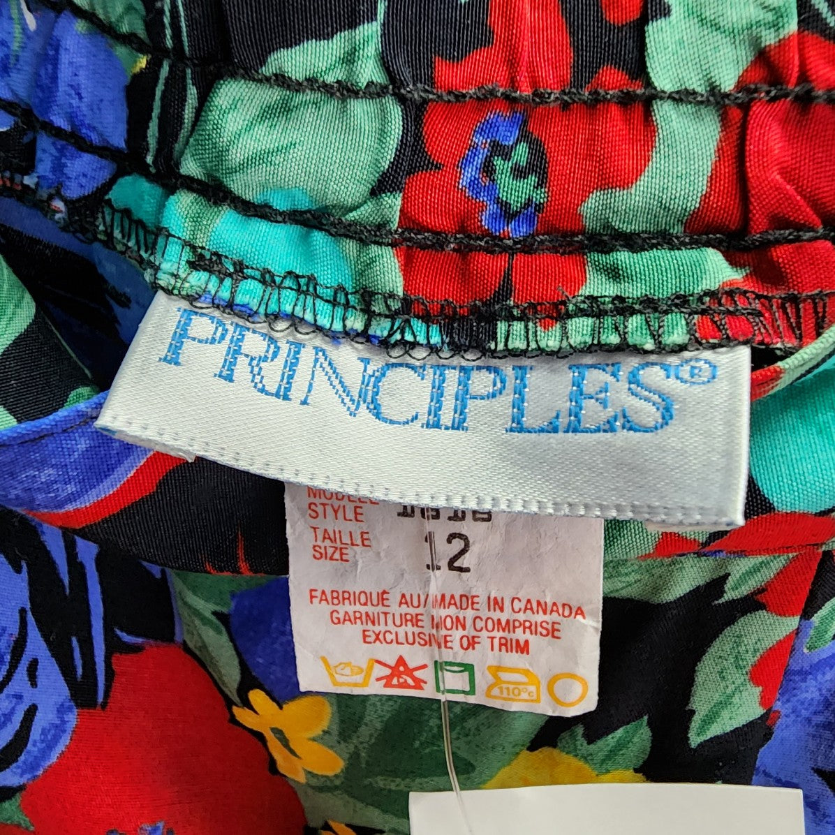 Principles Colorful Floral Midi Skirt Size S/M