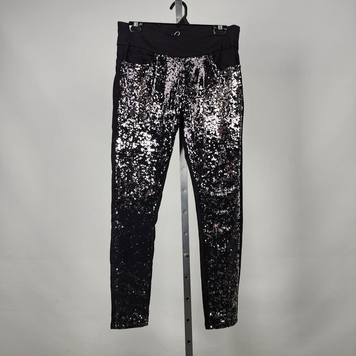 Lola Jeans Black Sequined Stretchy Jeans Size 8