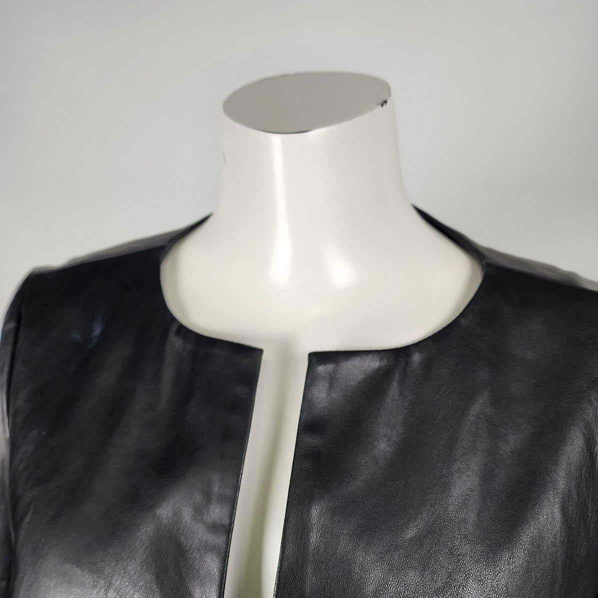 Comma Black Vegan Leather Cropped Jacket Size M