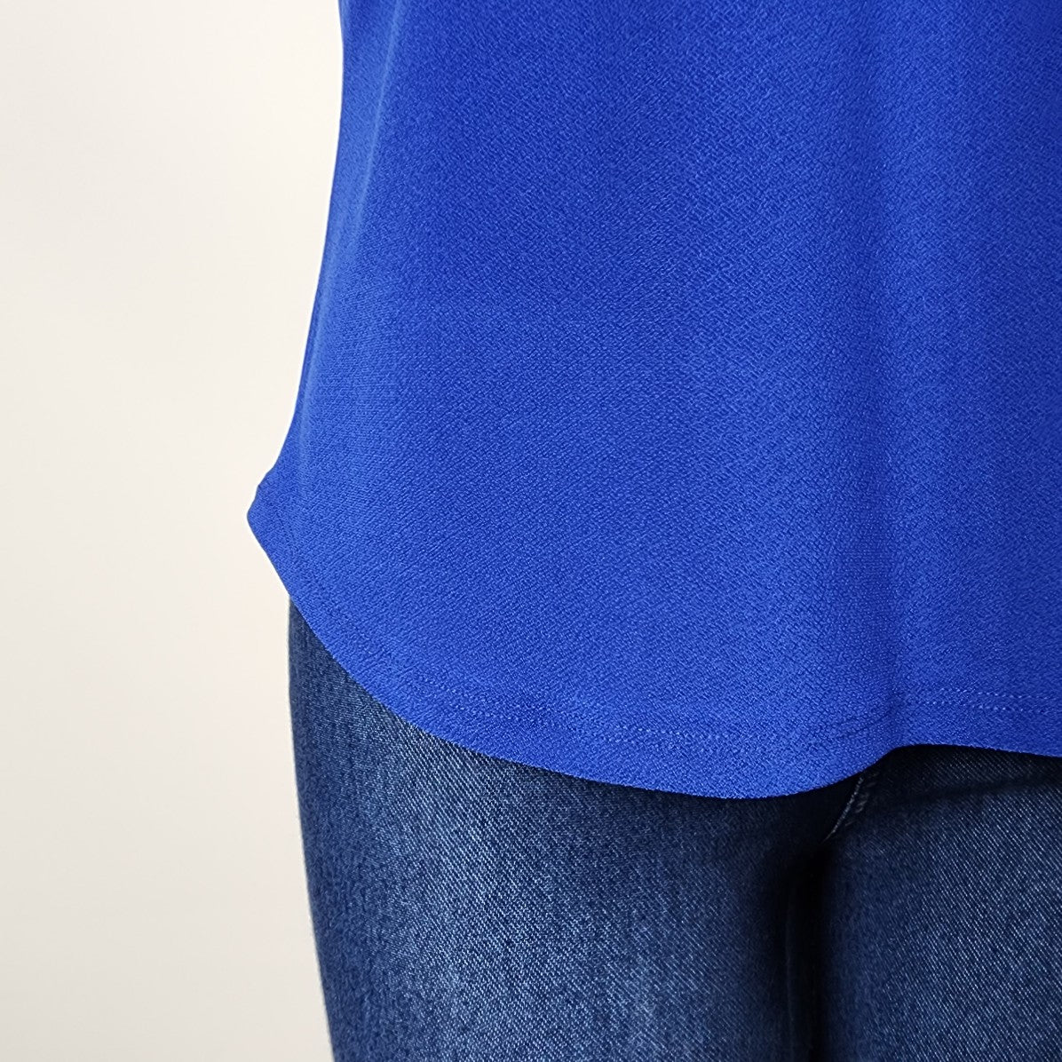 89th + Madison Blue Metallic Short Sleeve Top Size L