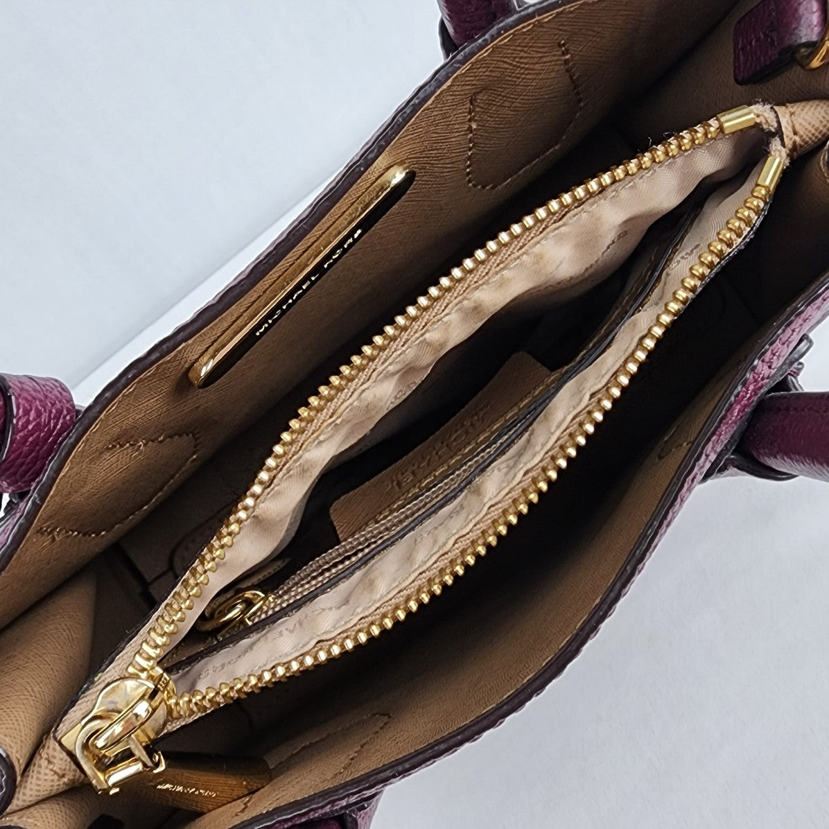Michael Kors Mercer Mini Tote Purple Leather Purse