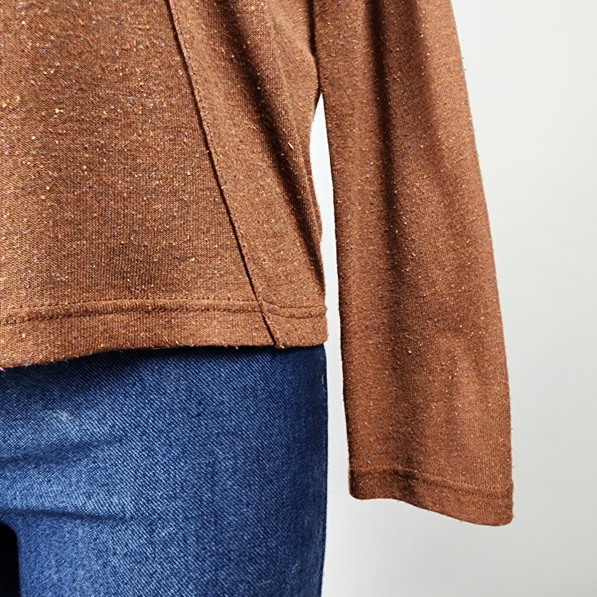Eve Gravel Brown Long Sleeve Top Size M