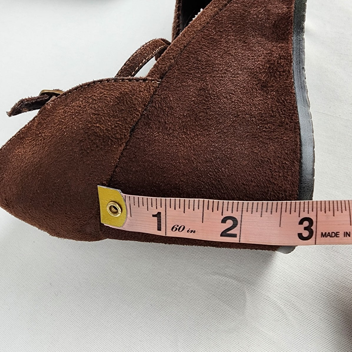Jessica Chocolate Brown Flower Ankle Strap Wedge Shoes Size 7.5