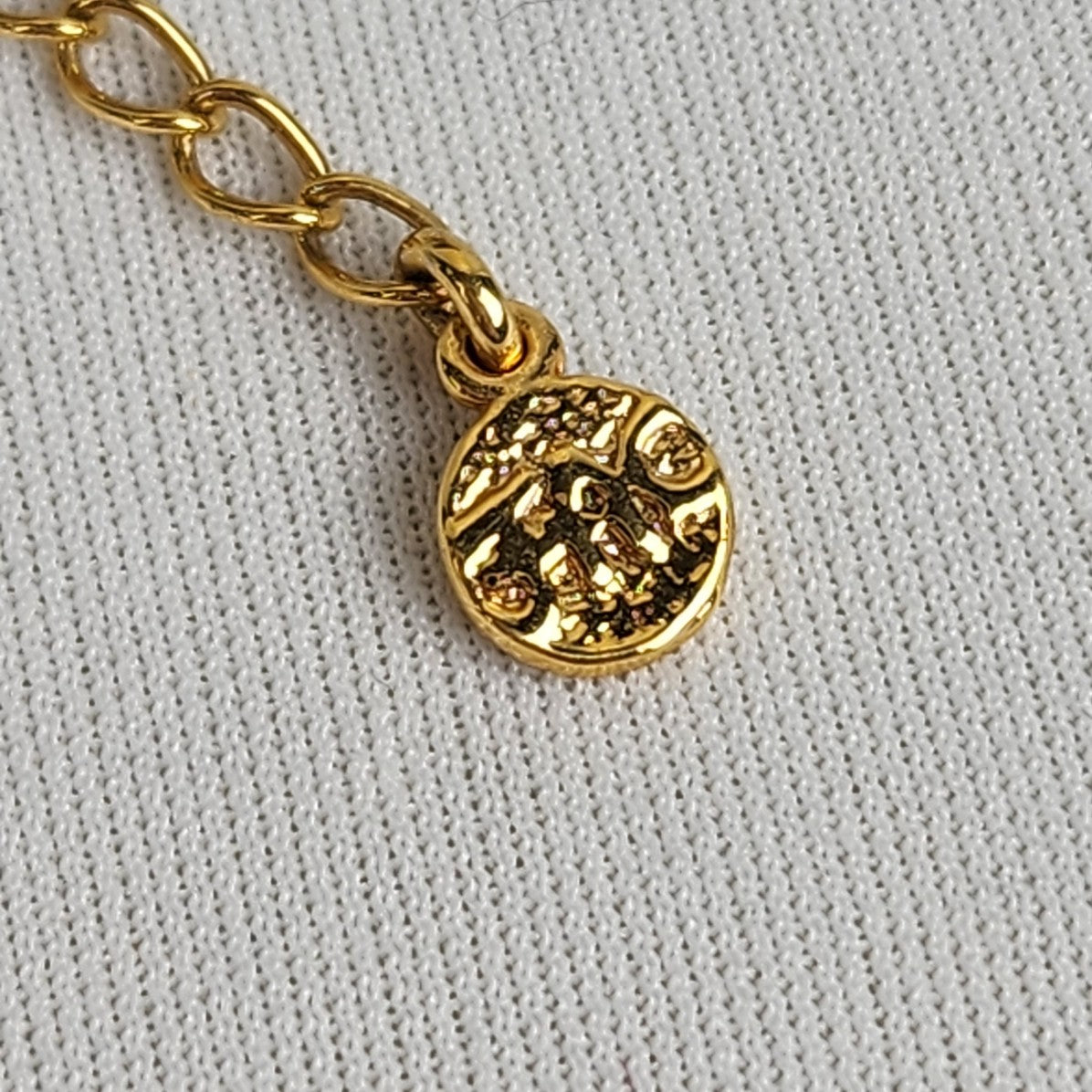 FAC Gold Tone Chain Clear Rhinestone Dainty Necklace
