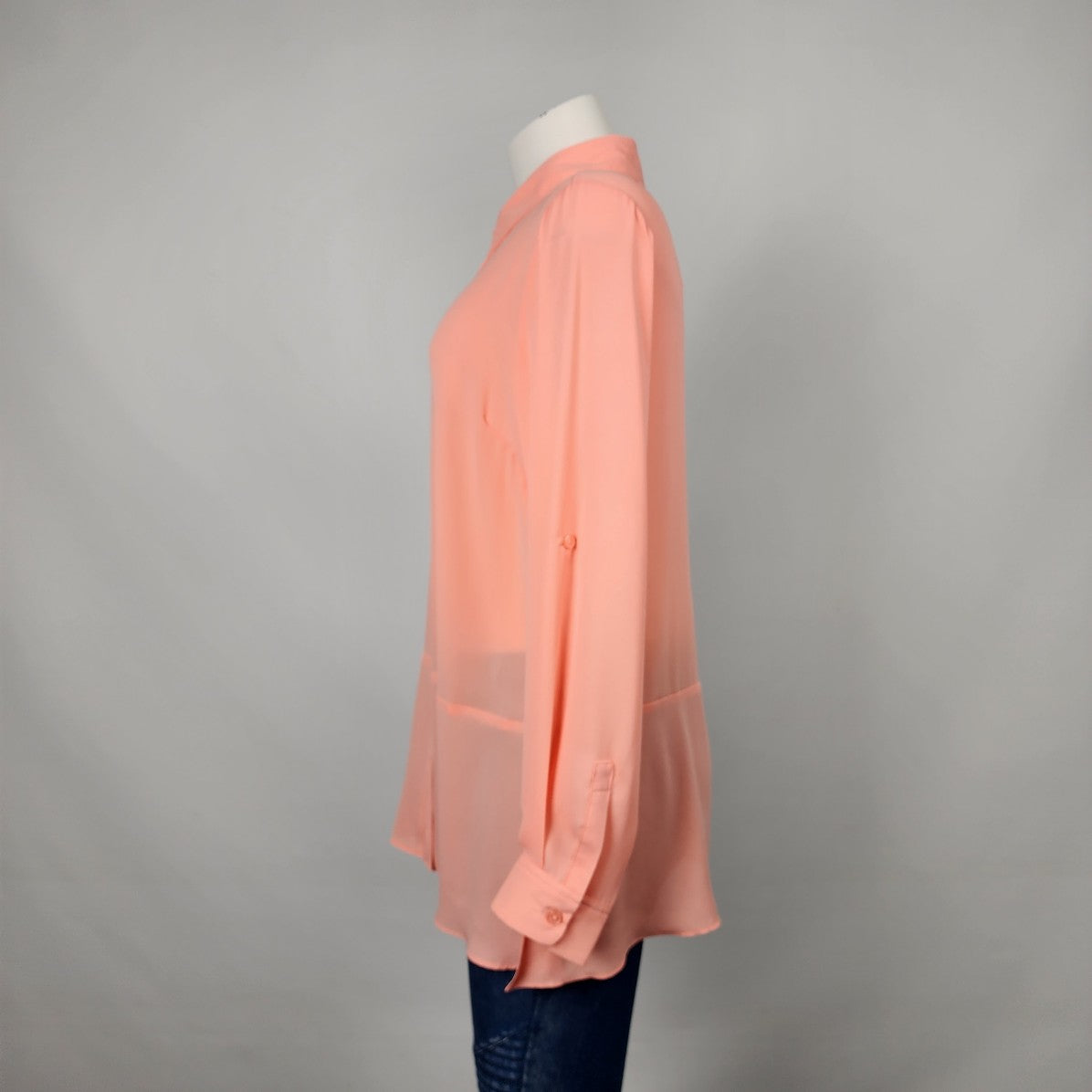 Joan Rivers Coral Long Sleeve Blouse Top Size S/M