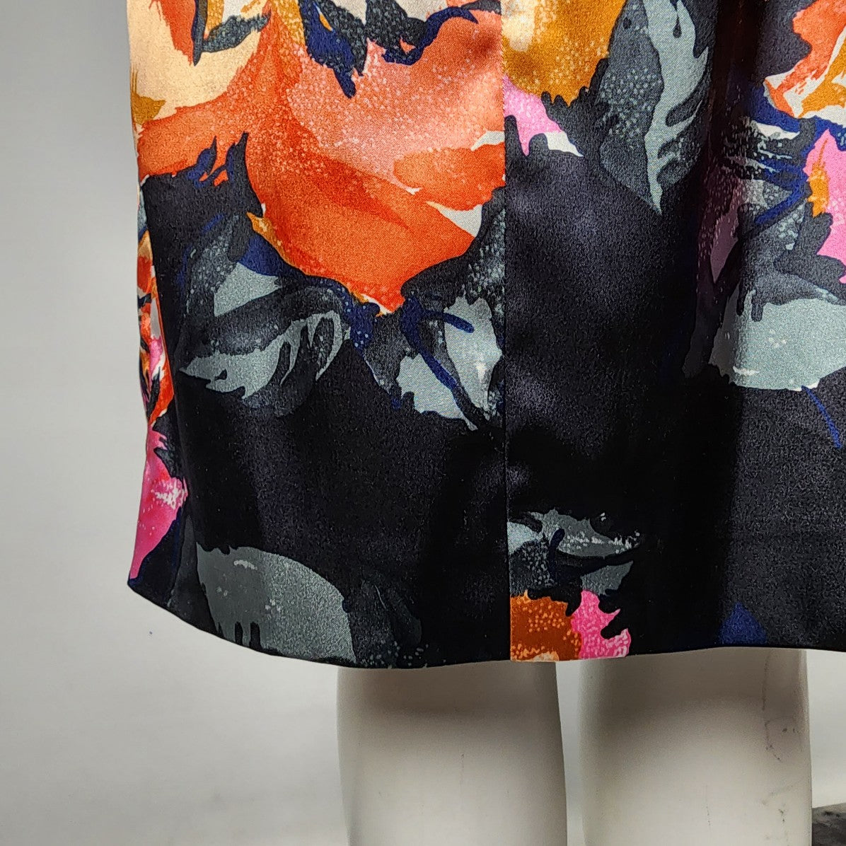 Evan Picone Black & Orange Floral Sleeveless Dress Size 16
