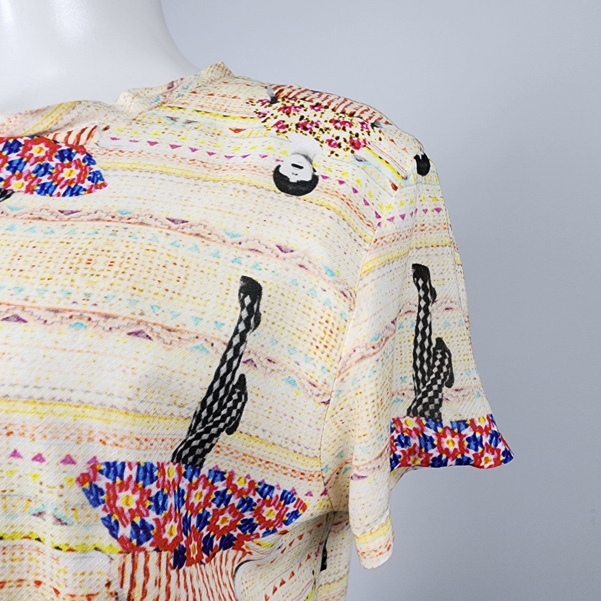 Paul & Joe Sister Yellow Vintage Print Mini Dress Size M