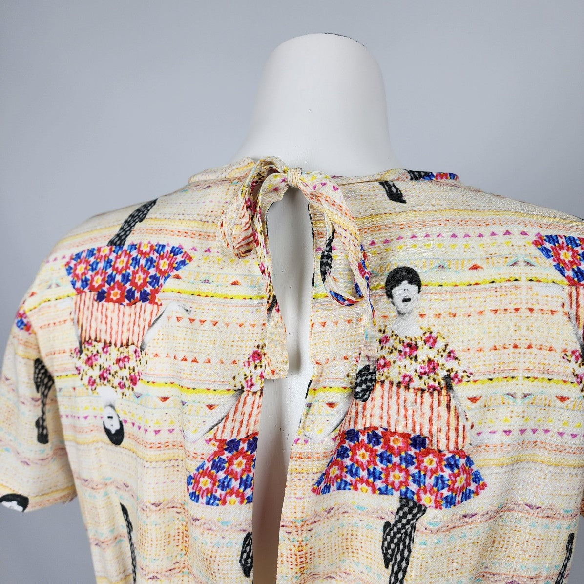 Paul & Joe Sister Yellow Vintage Print Mini Dress Size M