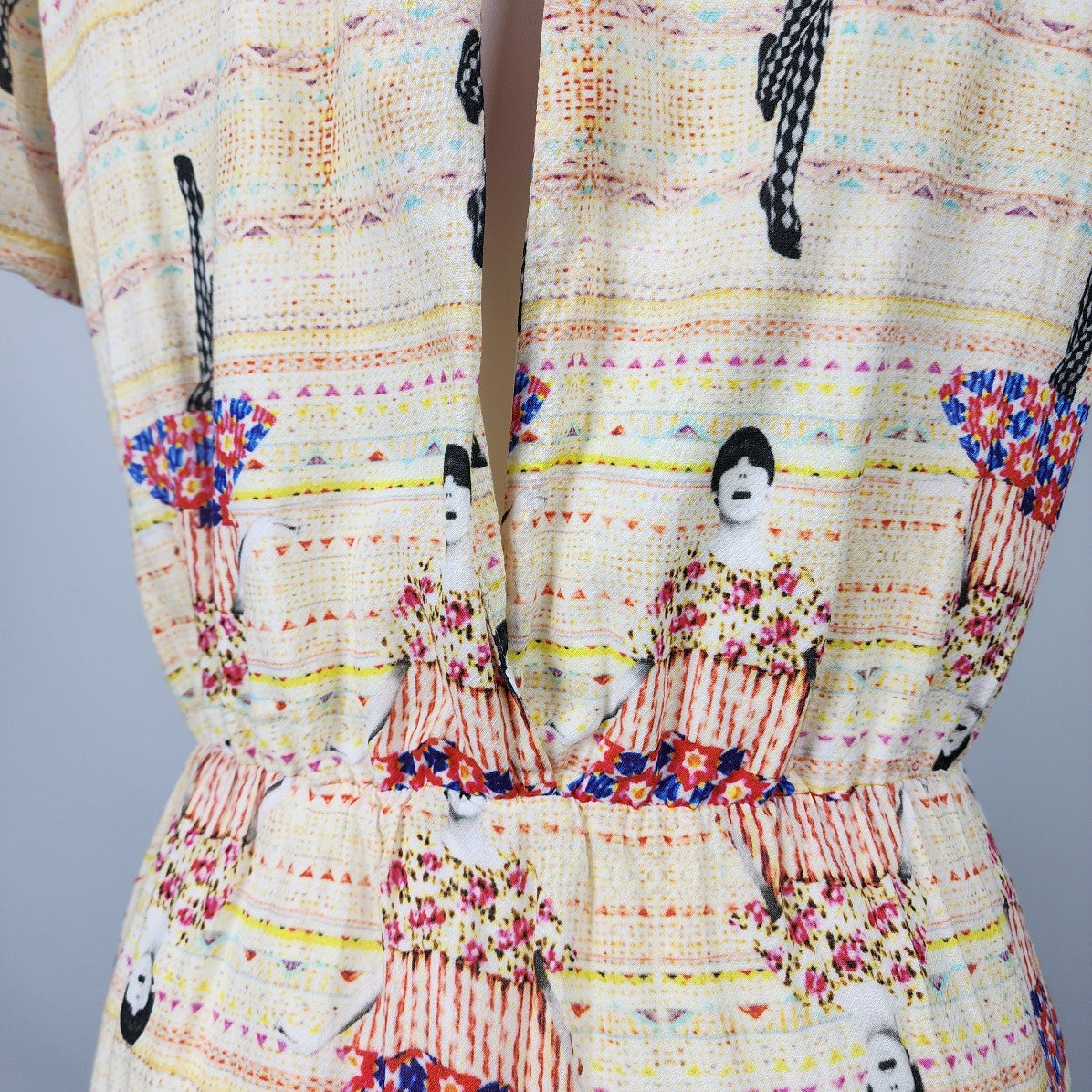 Paul & Joe Sister Yellow Vintage Print Mini Dress Size M