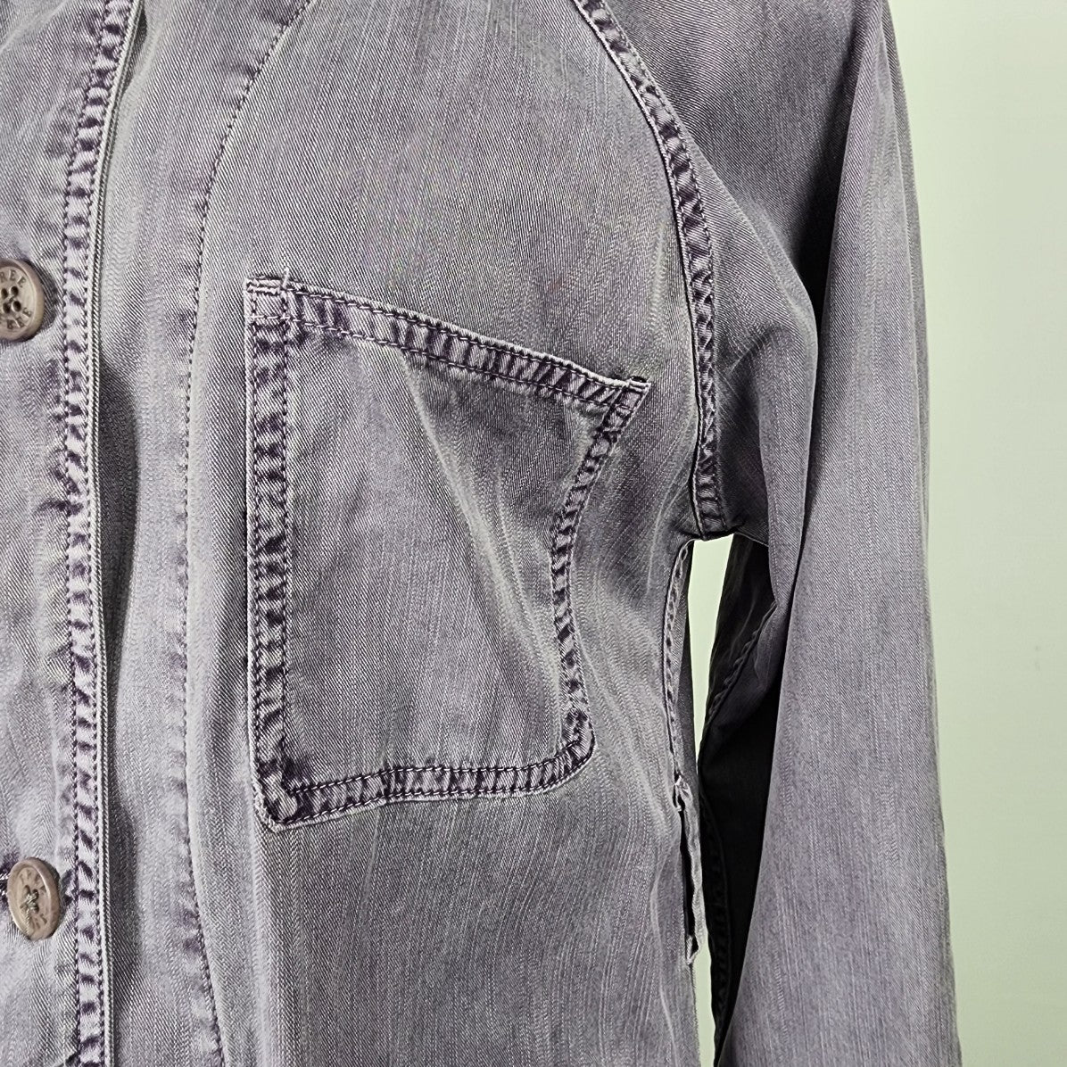 Wilfred Free Grey Cotton Long Sleeve Button Down Dress Size XS/S