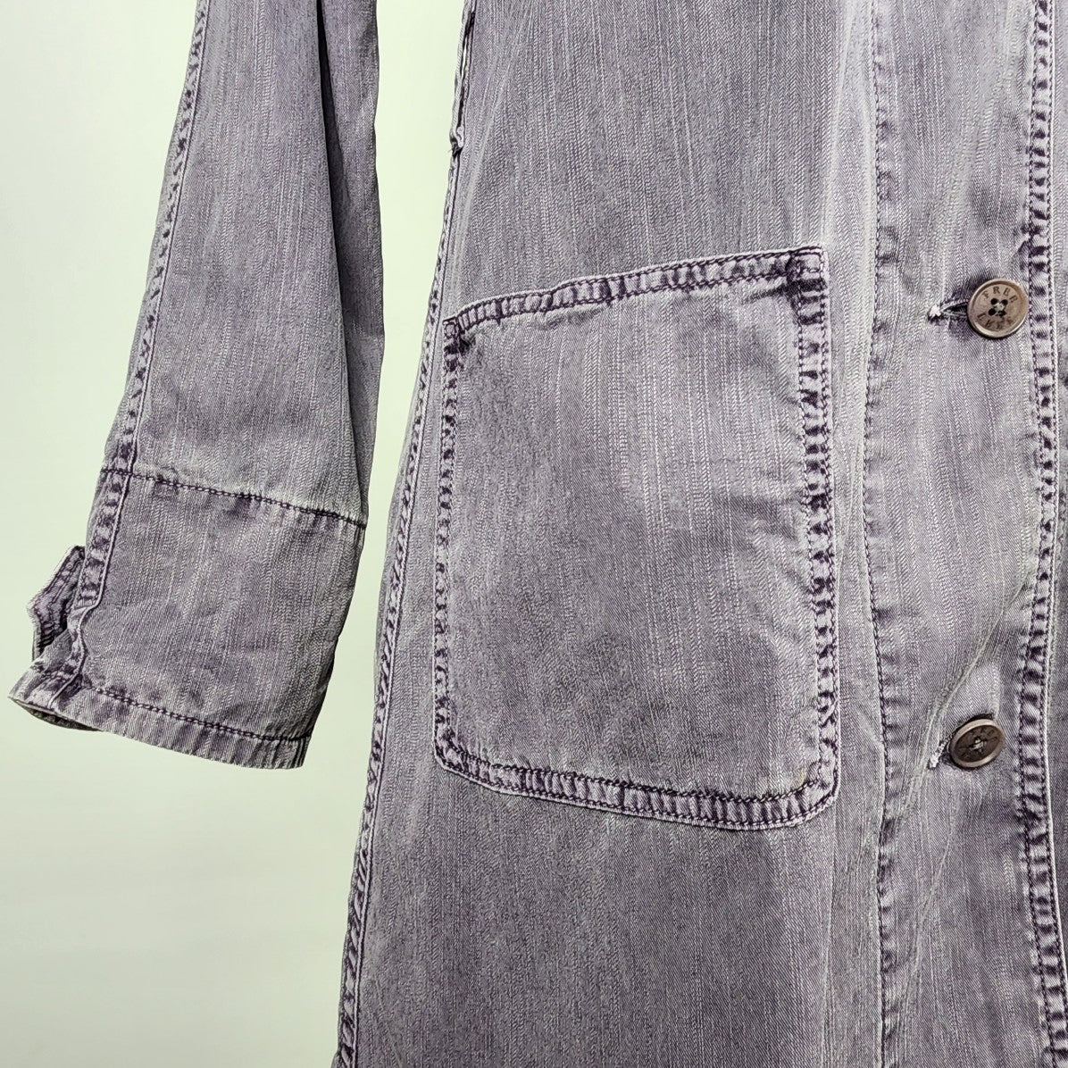 Wilfred Free Grey Cotton Long Sleeve Button Down Dress Size XS/S