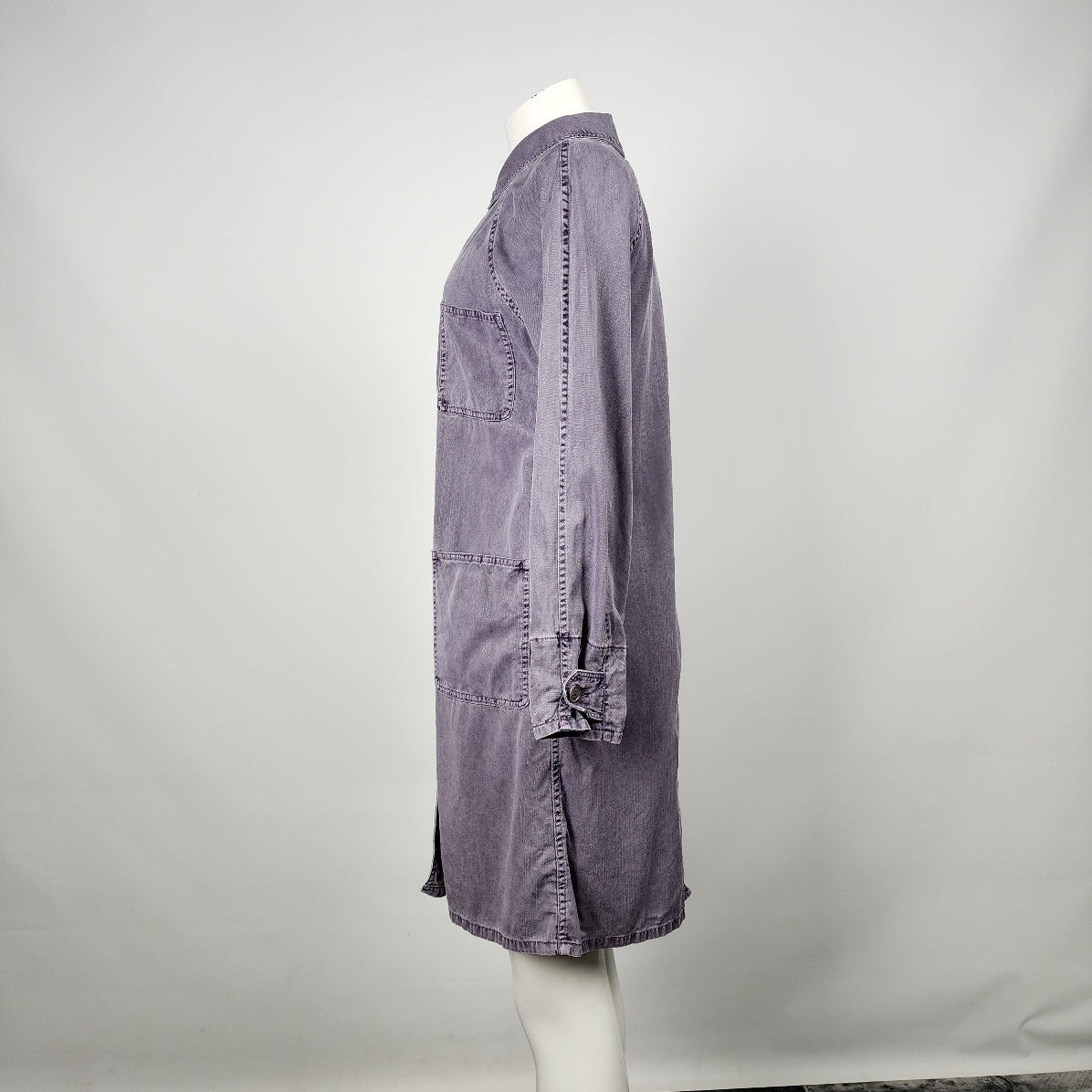 Wilfred Free Grey Cotton Long Sleeve Button Down Dress Size XS/S