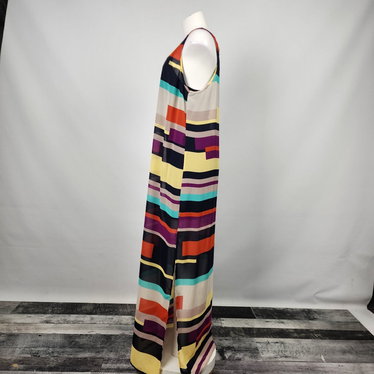Guess Colorful Maxi Striped Sleeveless Dress Size L/XL