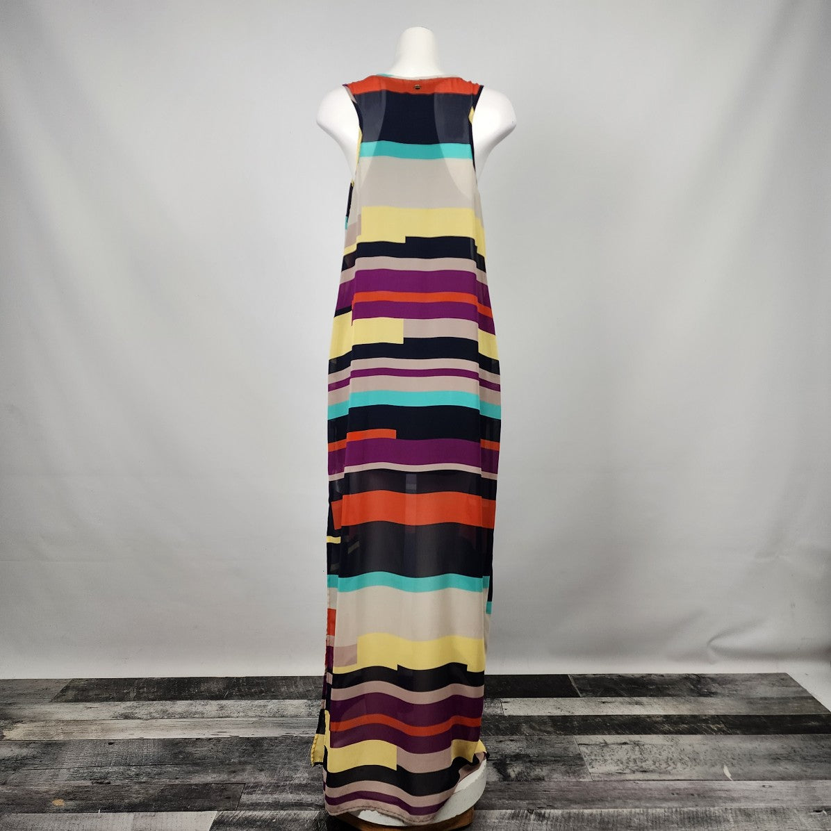 Guess Colorful Maxi Striped Sleeveless Dress Size L/XL