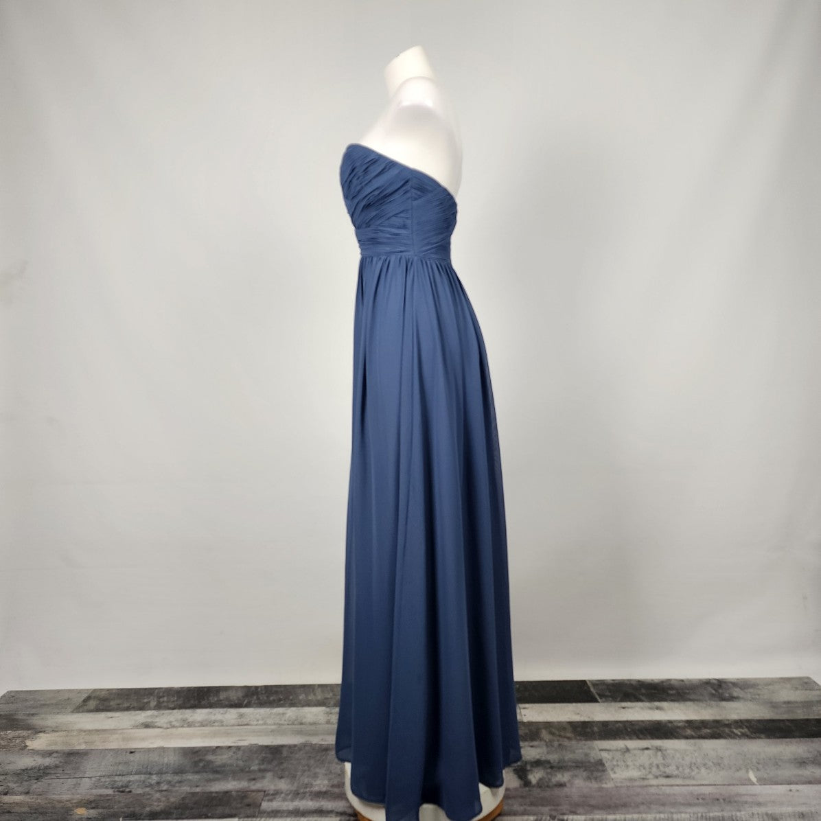 Revelry Blue Strapless Bridesmaid Event Gown Size S