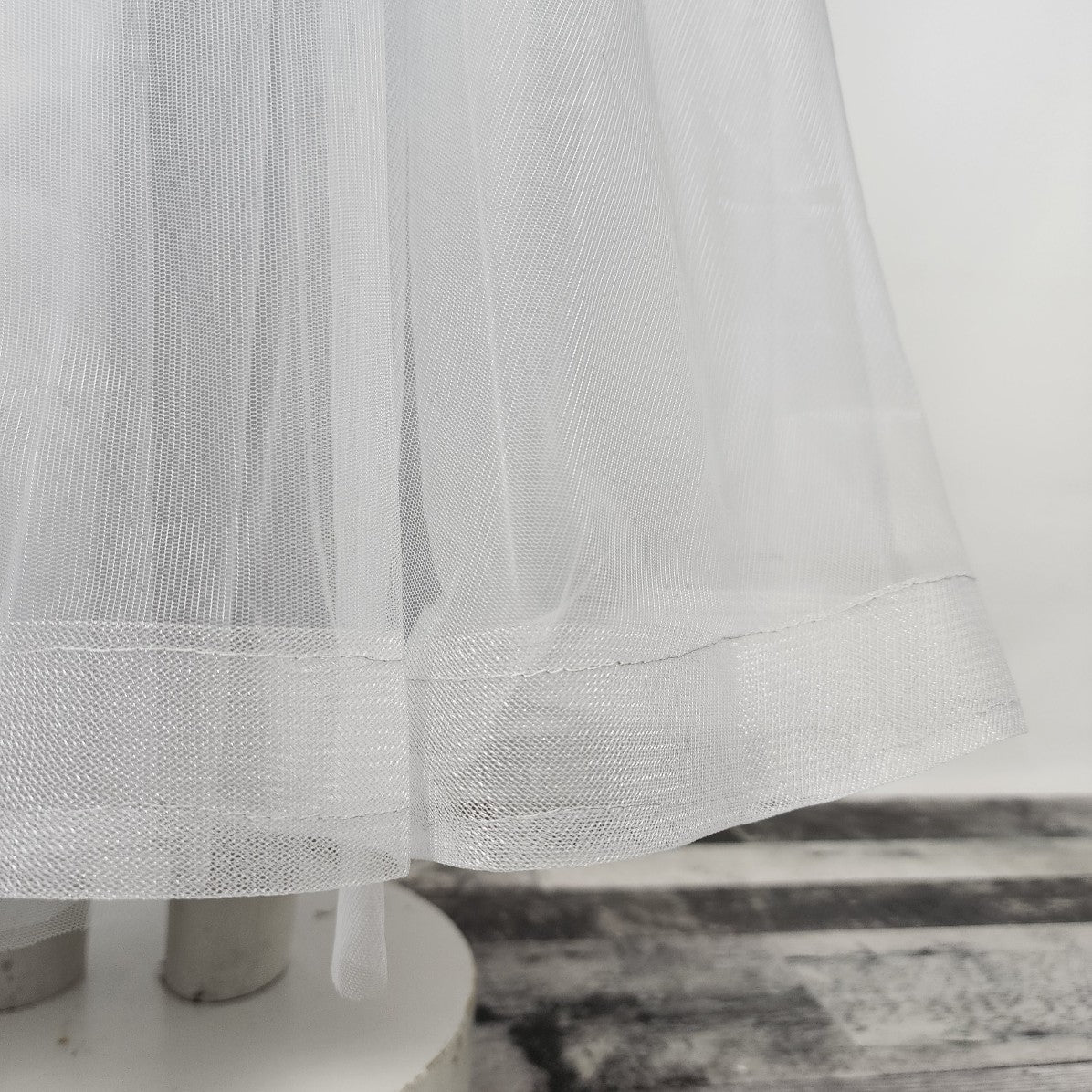 Vicky and Lucas Grey Flower & White Tulle Gown Size M